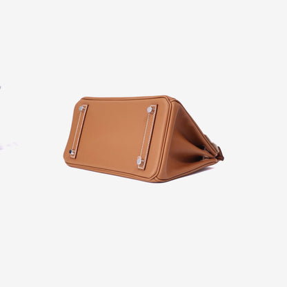 Hermès Birkin 25 in Gold Epsom Leather with Palladium Hardware bottom side view
