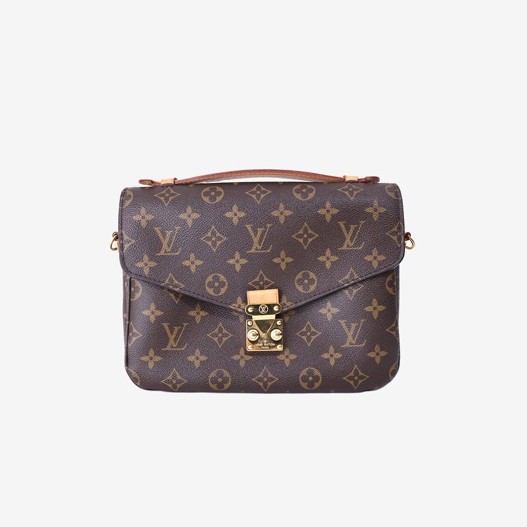 Louis Vuitton Pochette Métis Satchel Bag in Monogram Coated Canvas/Natural Cowhide Leather with Gold Hardware