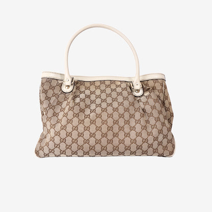 Gucci GG Canvas Sukey Tote Bag in Beige Brown GG Canvas with Gold Hardware