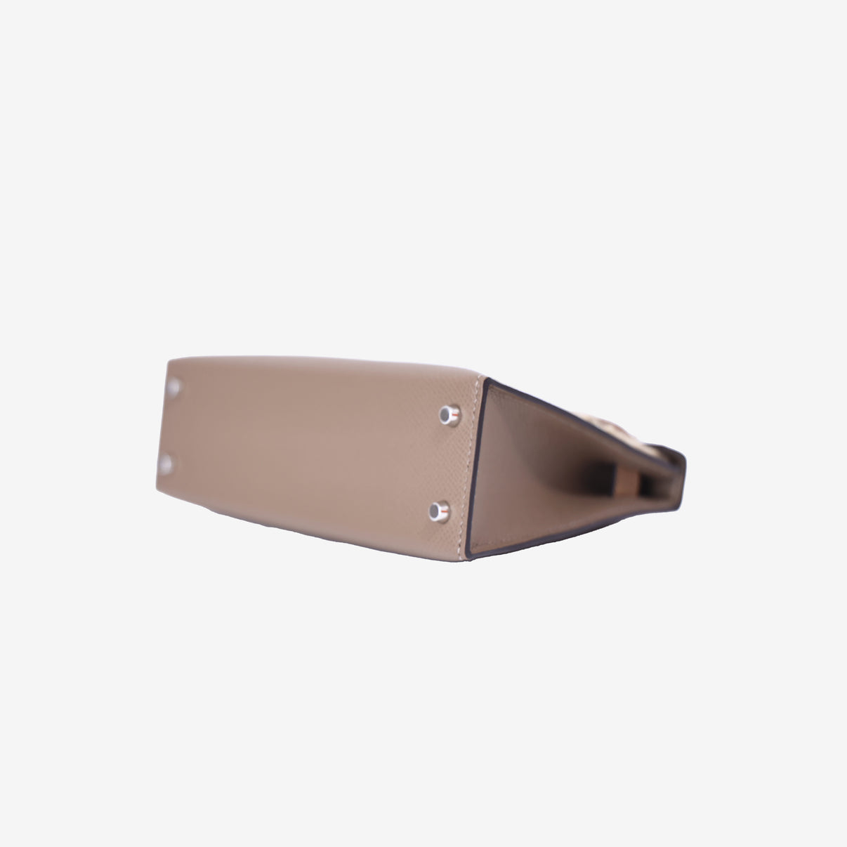 Hermès Mini Kelly 20 Etoupe/Alezan/Biscuit Epsom Leather with Palladium Hardware bottom side view
