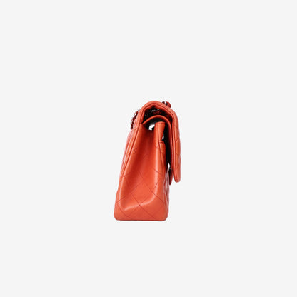 Chanel Jumbo Classic Flap Bag in Orange Lambskin Leather with Silver Hardware (Contact to Enquire)