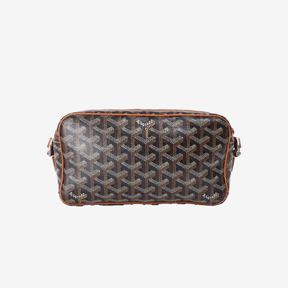 Goyard Cap-Vert PM Bag in Brown Goyardine Canvas with Silver Hardware