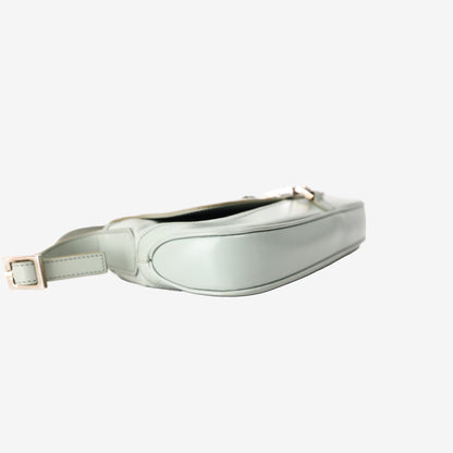 Gucci Jackie Flap Shoulder Bag in Light Green Canvas/Leather with Silver Hardware