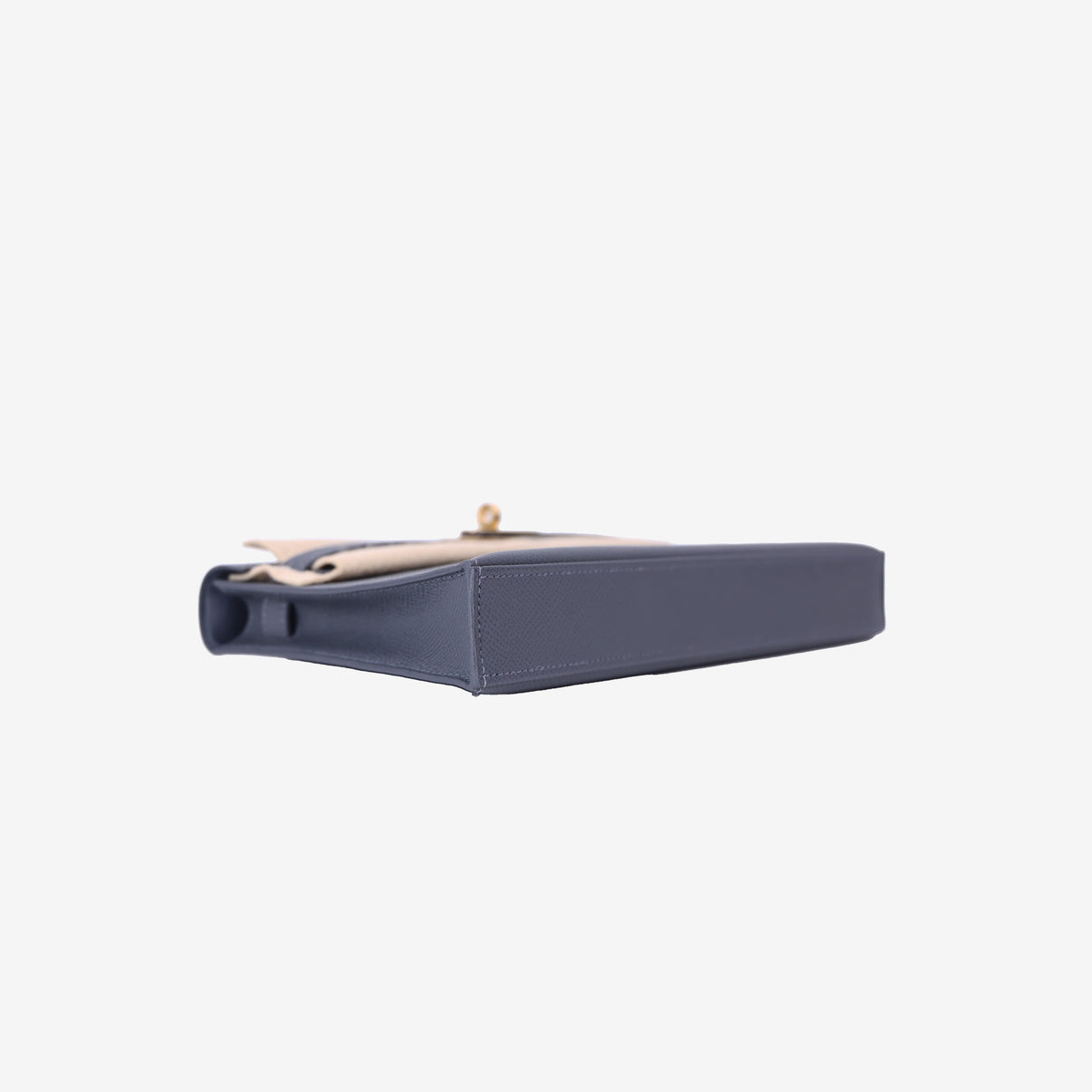 Hermès Kelly Elan in Etain Epsom Leather with Gold Hardware bottom side view