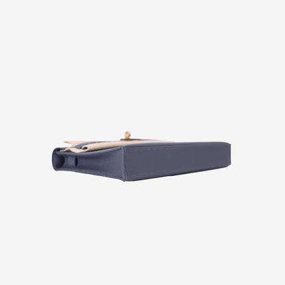 Hermès Kelly Elan in Etain Epsom Leather with Gold Hardware bottom side view