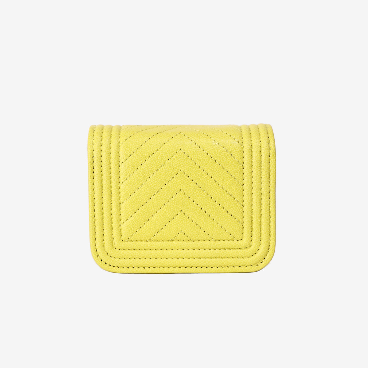 Chanel Chevron Quilted Belt Bag in Yellow Calfskin Leather with Gold Hardware back view