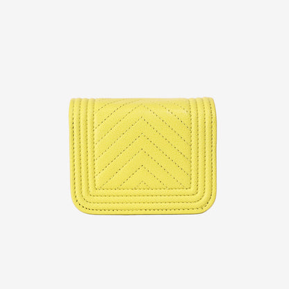 Chanel Chevron Quilted Belt Bag in Yellow Calfskin Leather with Gold Hardware back view