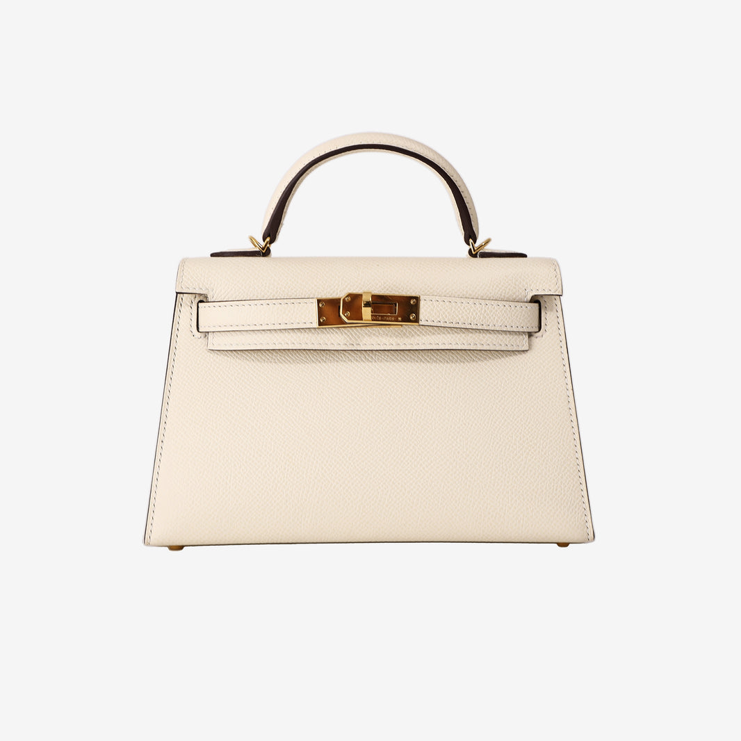 Hermès Mini Kelly 20 in Nata Epsom Leather with Gold-Plated Hardware