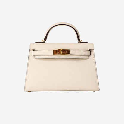 Hermès Mini Kelly 20 in Nata Epsom Leather with Gold-Plated Hardware
