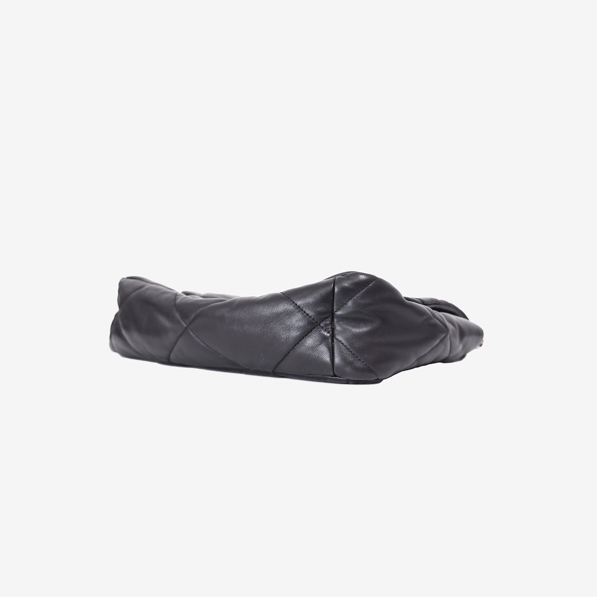 Chanel 19 Medium Flap Bag in Black Goatskin Leather with Mixed Hardware bottom side view
