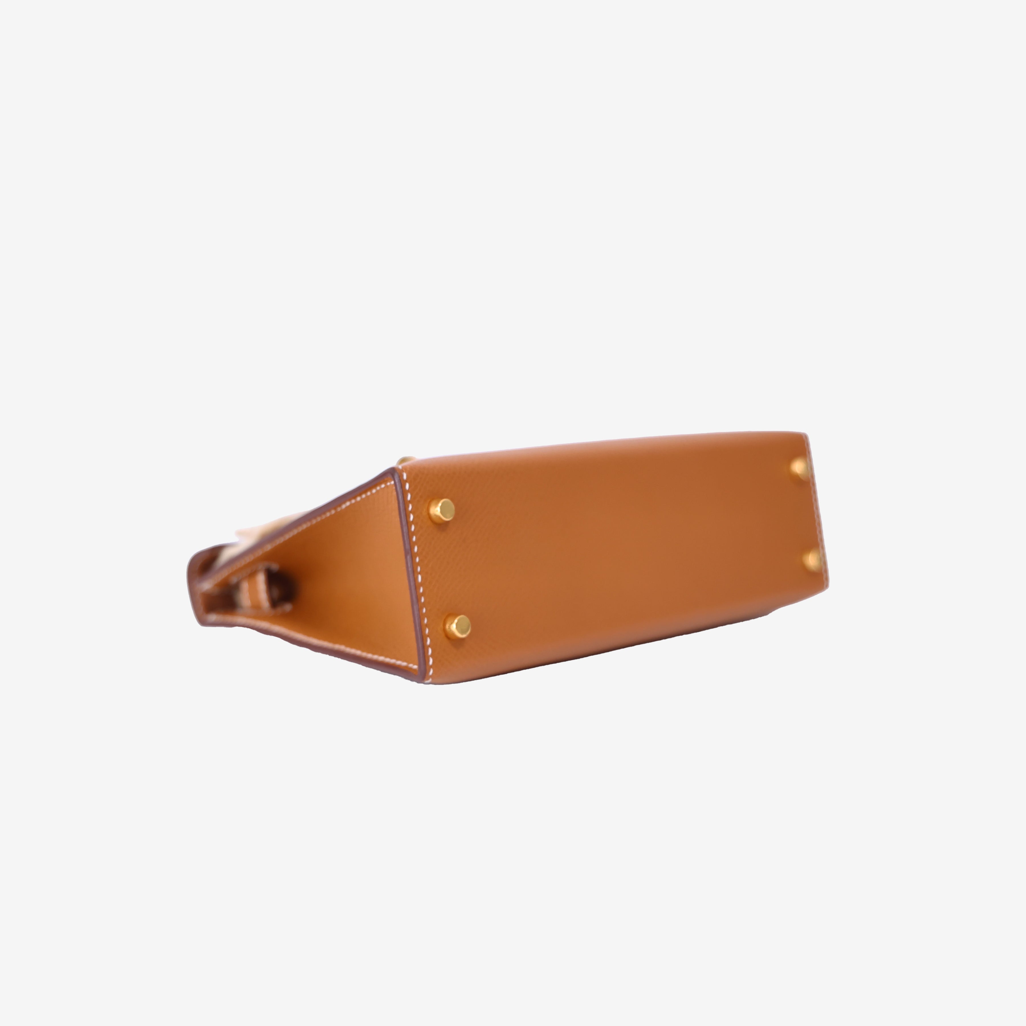Hermès Mini Kelly 20 in Gold Epsom Leather with Gold Hardware bottom side view