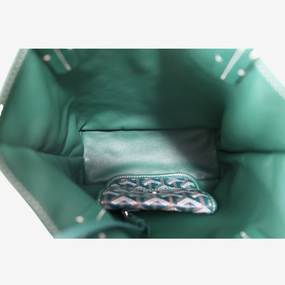 Goyard Anjou Mini Tote Bag in Green Goyardine Coated Canvas with Green Hardware