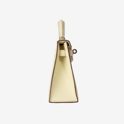 Hermès Mini Kelly 20 in Jaune Milton Epsom Leather with Palladium-Plated Hardware