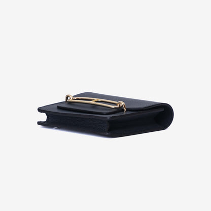 Hermès Roulis Wallet in Bleu Nuit Evercolor Leather with Gold Hardware bottom side view