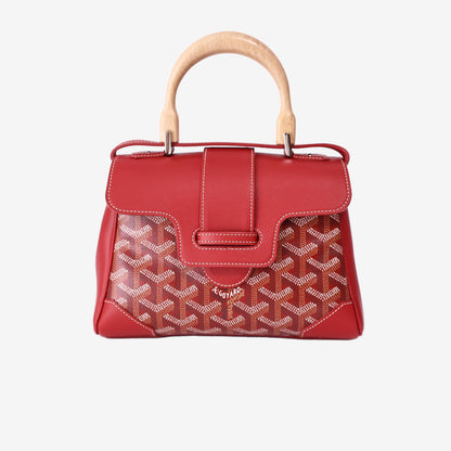 Goyard Saïgon Souple Mini Bag in Red Goyardine Canvas/Chevroches Calfskin with Palladium Hardware