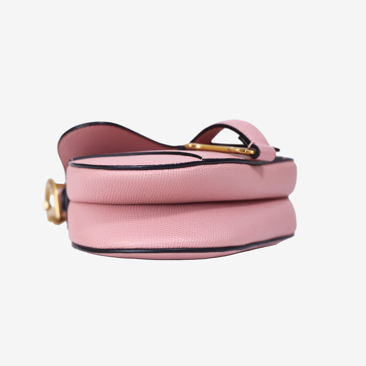 Dior Saddle Mini in Pink Calfskin Leather with Gold Hardware bottom side view