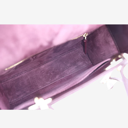Christian Dior Lady Dior Small Bag in Burgundy Leather with Gold Hardware