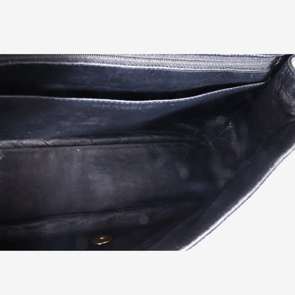 Chanel Large Classic Flap Bag in Black Caviar Leather with Gold Hardware