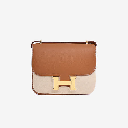 Hermès Constance 18 in Gold Epsom Leather with Gold Hardware front view