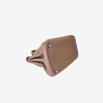 Hermès Birkin 35 in Étoupe Clemence and Horsehair with Palladium Hardware