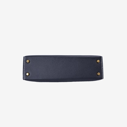 Hermès Mini Kelly 20 HSS in Black Epsom Leather with Gold Hardware bottom view