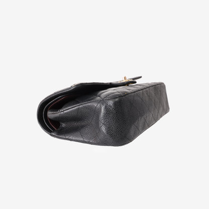 Chanel Classic Double Flap Medium in Black Caviar Leather with Gold Hardware
