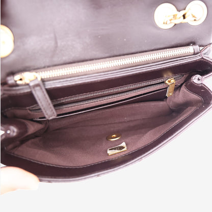 Chanel Classic Flap Bag in Brown Lambskin Leather with Gold Hardware