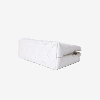 Chanel Small Kelly Shopper in White Aged Calfskin with Brushed Gold Hardware