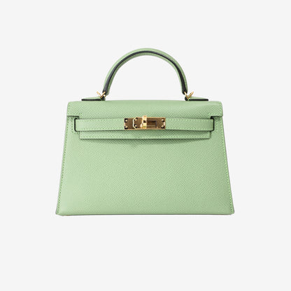 Hermès Mini Kelly 20 in Vert Criquet Epsom Leather with Gold Hardware