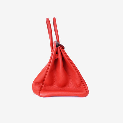 Hermès Birkin 35 in Red Epsom Leather with Palladium Hardware side view