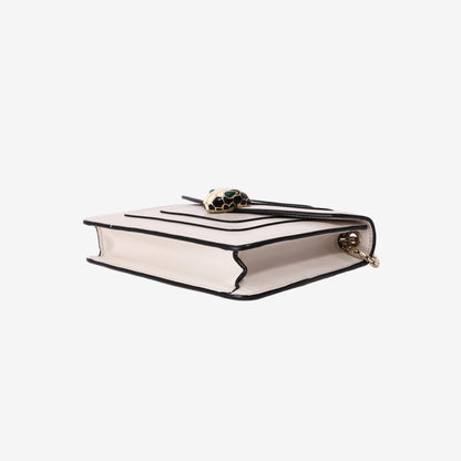Bvlgari Serpenti Forever Shoulder Bag in White Agate Calfskin Leather