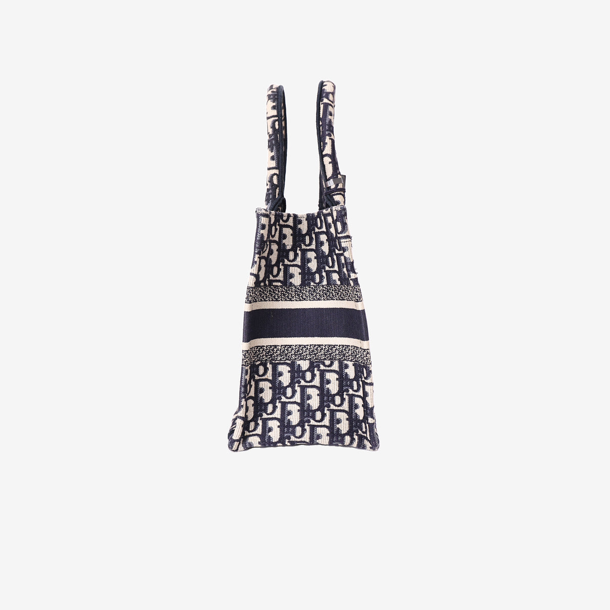 Dior Book Tote Small in Blue Oblique Canvas side view
