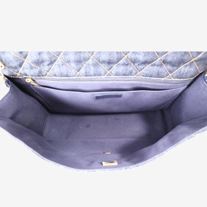 Chanel 26P Maxi Classic Flap Bag in Dark Blue Denim with Aged Gold Hardware (Contact to Enquire)