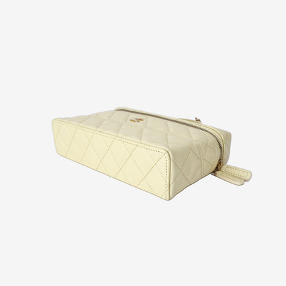 Chanel Vanity Bag in Lemon Yellow Caviar Leather with Gold Hardware