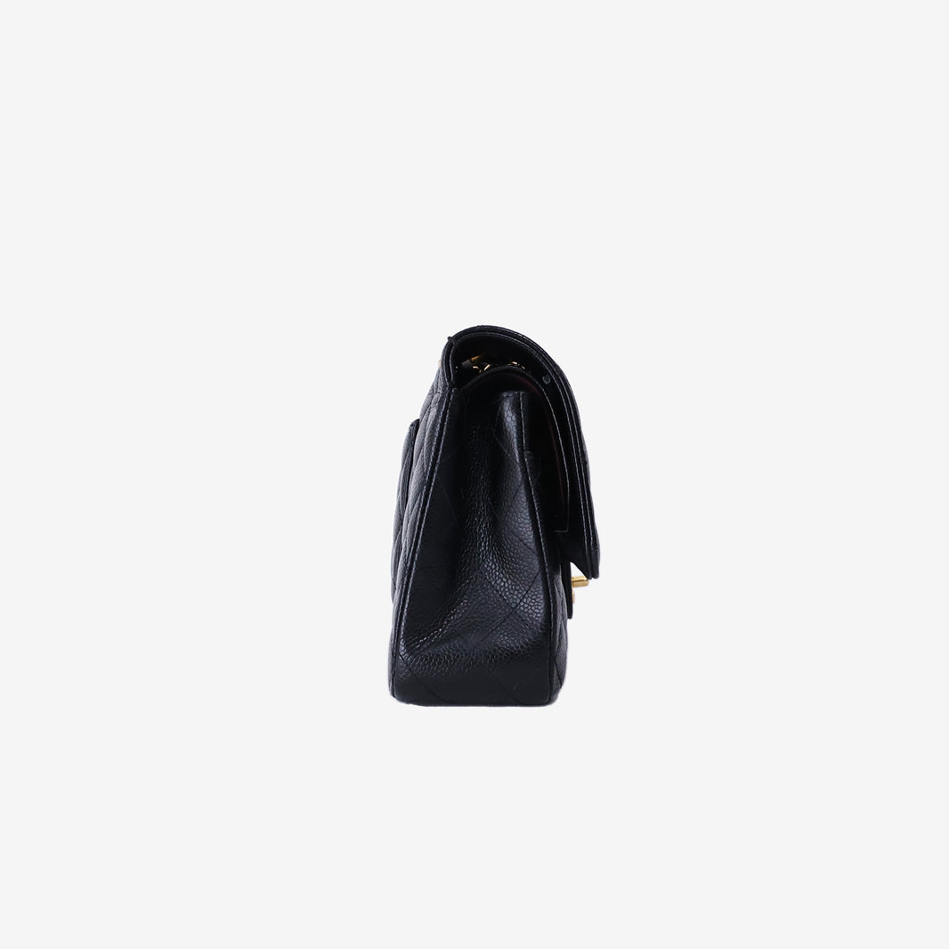 Chanel Medium Classic Double Flap Bag in Black Lambskin Leather with Gold Hardware
