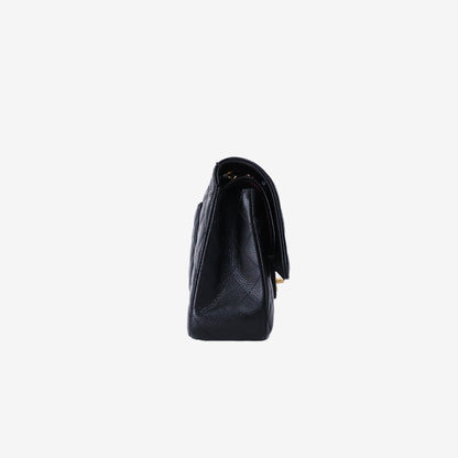 Chanel Medium Classic Double Flap Bag in Black Lambskin Leather with Gold Hardware