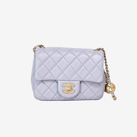 Chanel Pearl Crush Mini Square Flap Bag in Grey Lambskin with Gold Hardware (Contact to Enquire)
