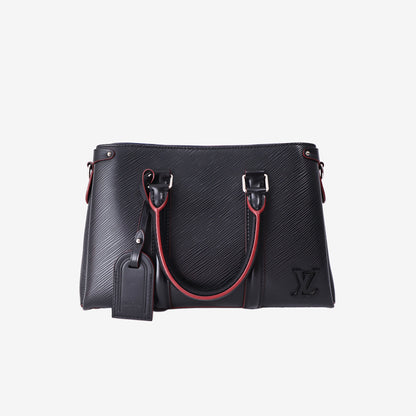 Louis Vuitton Soufflot BB Bag in Black Epi Leather with Silver Hardware