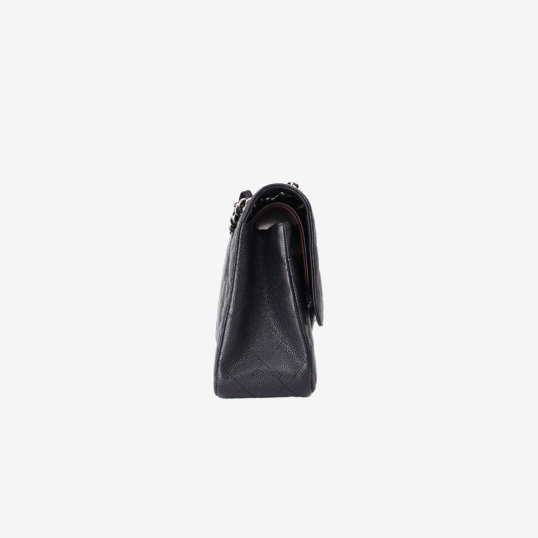 Chanel Jumbo Classic Double Flap Bag in Black Caviar Leather with Silver Hardware (Contact to Enquire)