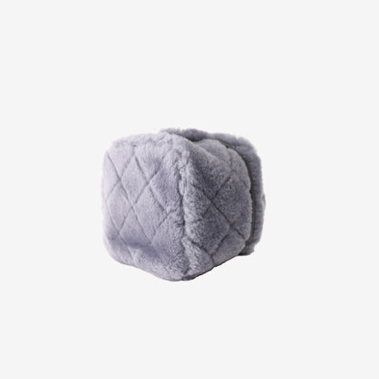Chanel Mini Coco Handle Shearling Flap Bag in Grey Shearling/Lambskin Leather with Gold Hardware