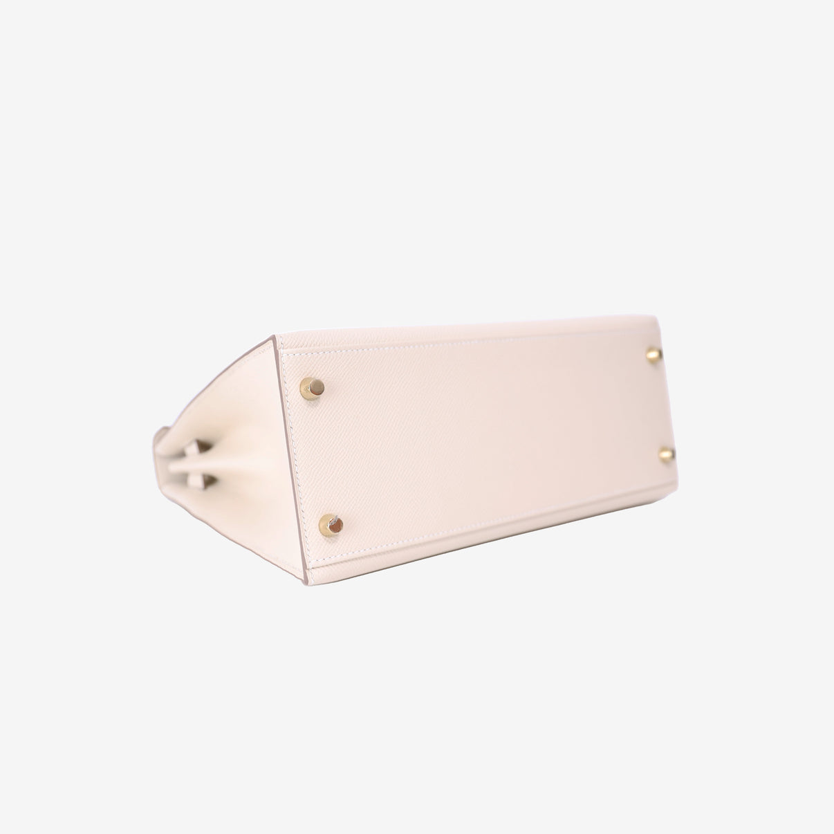 Hermès Kelly 28 in Craie Epsom Leather with Gold Hardware bottom side view