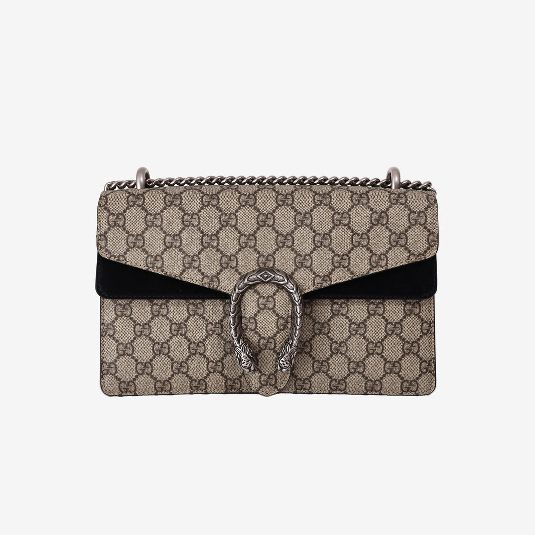 Gucci Dionysus Shoulder Bag in Beige GG Supreme Canvas with Gold Hardware