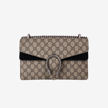 Gucci Dionysus Shoulder Bag in Beige GG Supreme Canvas with Gold Hardware