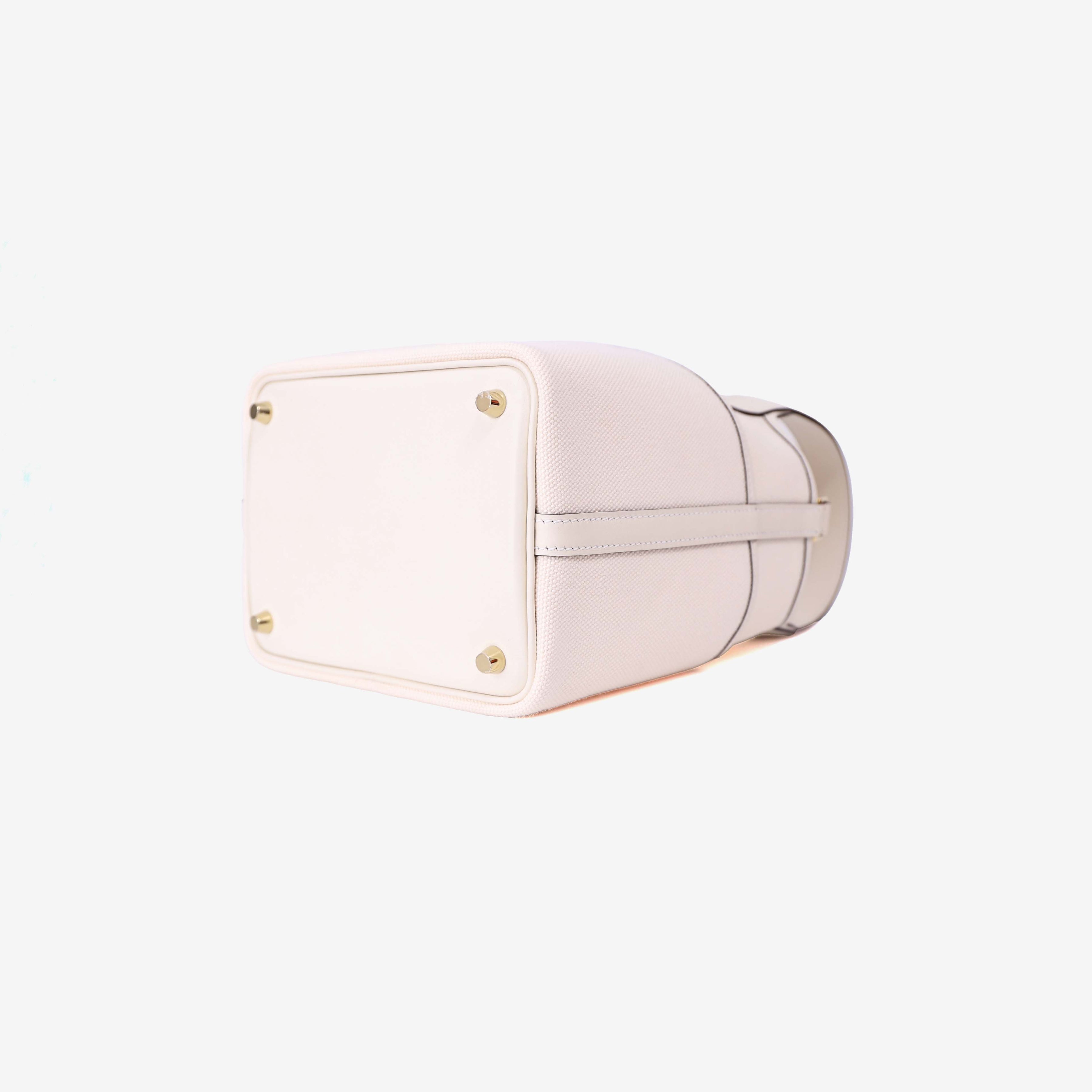 Hermès Picotin Cargo in Nata Swift Leather with Toile Canvas with Gold Hardware bottom side view