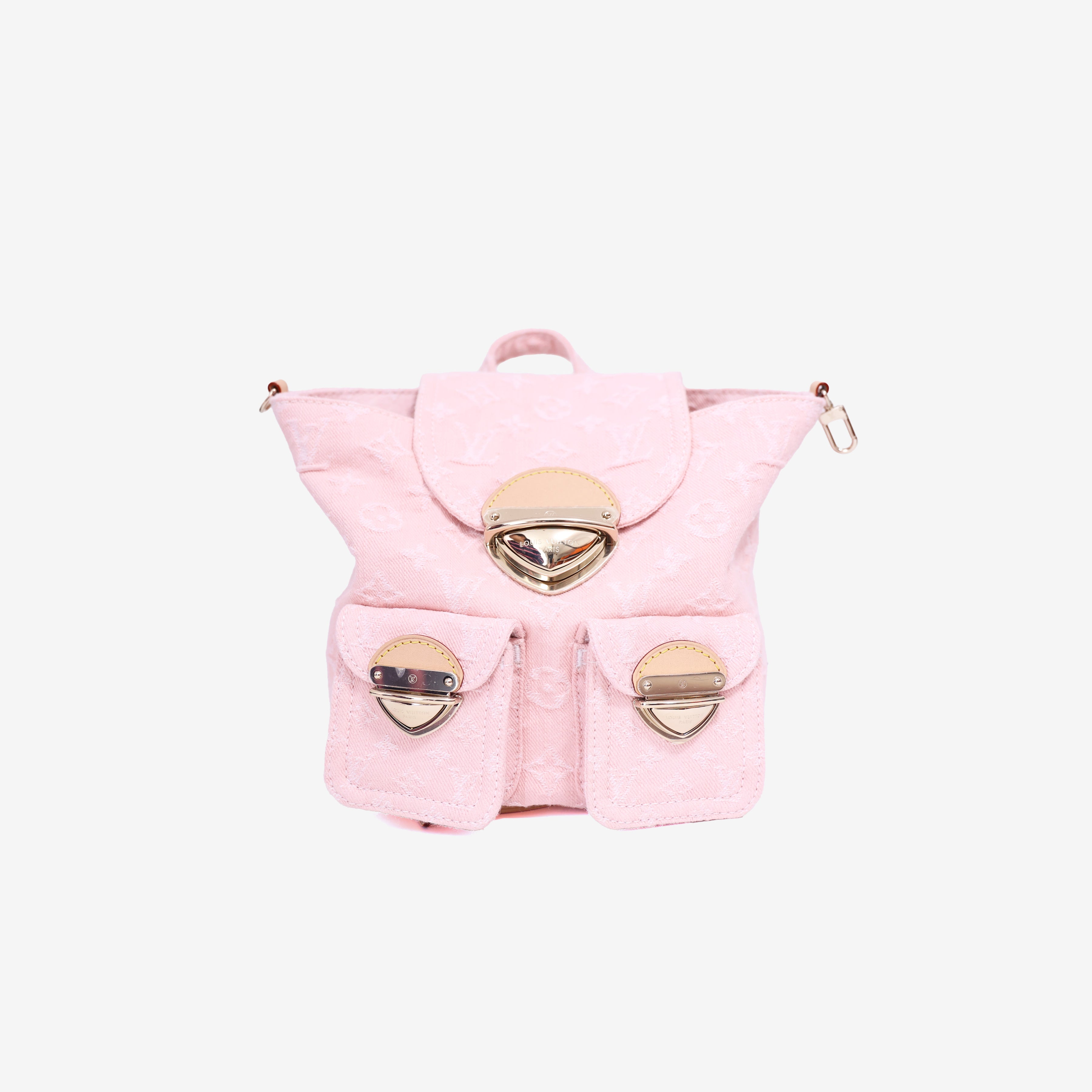 Louis Vuitton Venice Backpack in Washed Pink Denim front view