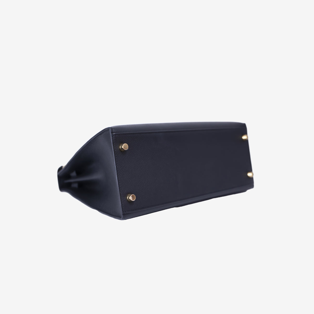 Hermès Kelly 28 in Noir Epsom Leather with Gold Hardware bottom side view