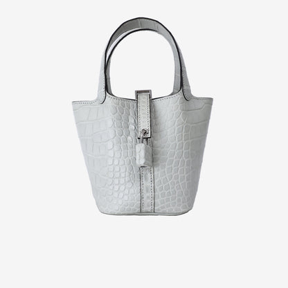 Hermès Micro Picotin Lock 14 in Béton Matte Alligator Mississippiensis Leather with Palladium Hardware