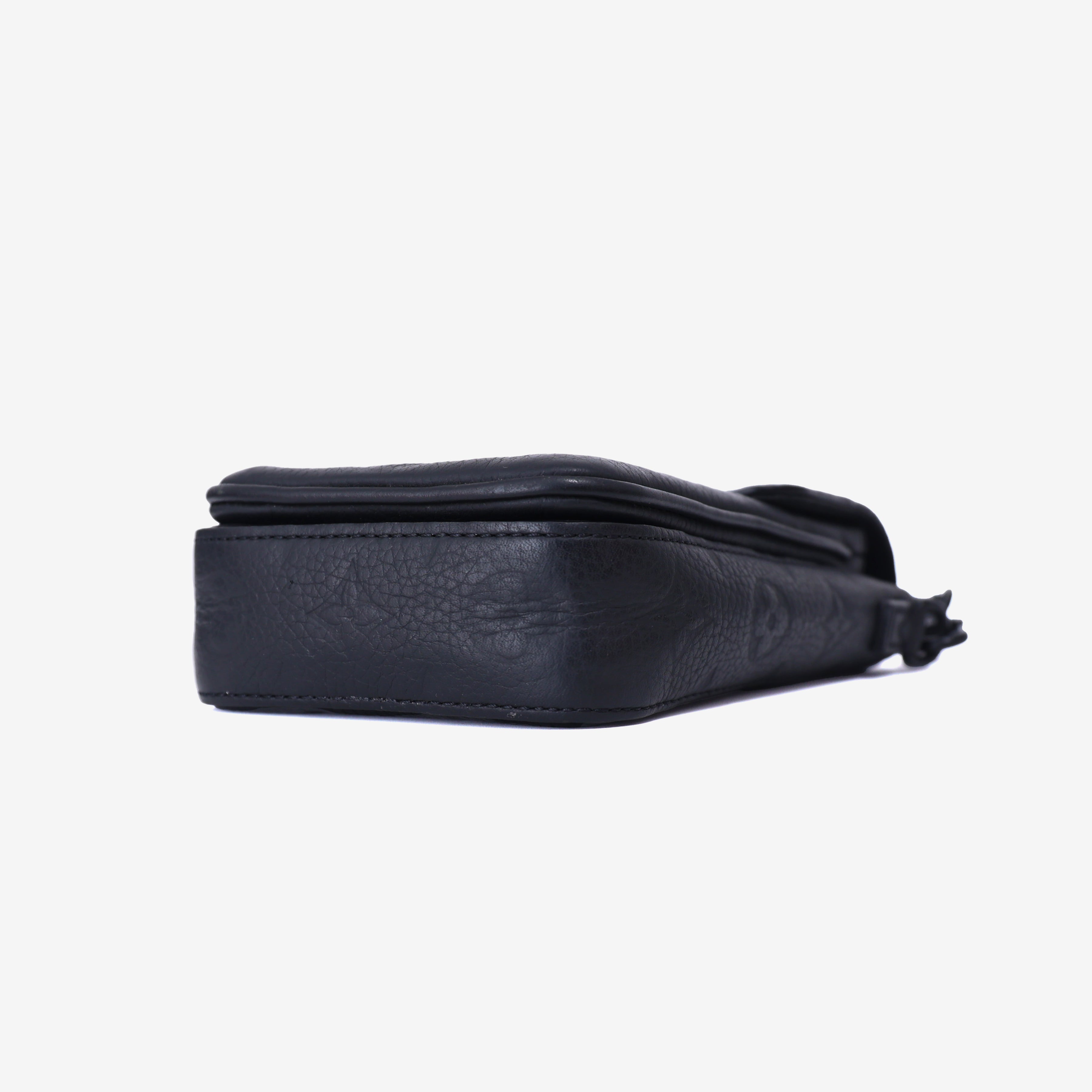Louis Vuitton S-Lock Vertical Wearable Wallet Bag in Black Monogram Empreinte Coated Canvas with Cowhide Leather Trim bottom side view