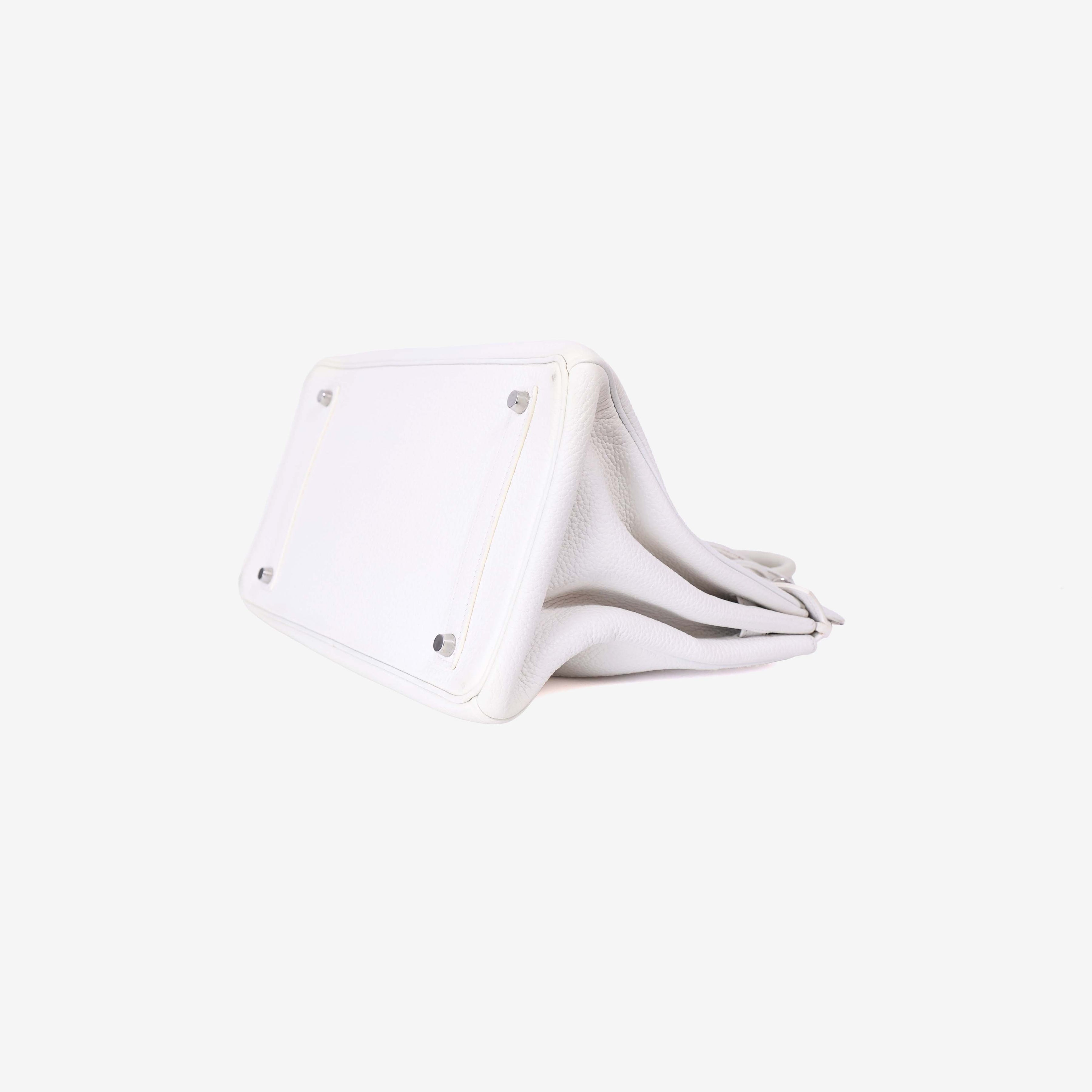 Hermès Birkin 35 in Blanc Togo Leather with Palladium Hardware bottom side view