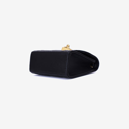 Chanel Coco Love Clutch on Chain in Black Lambskin Leather with Gold Hardware